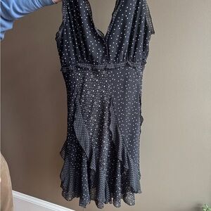 Chelsea & Violet Black Asymmetrical Stars & Dot Dress